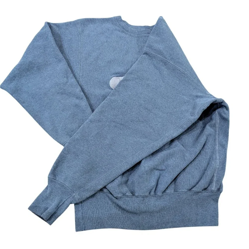 CHAMPION Vintage Sweatshirt L Reverse Weave USA Cotton Crewneck Dusty Blue 90's